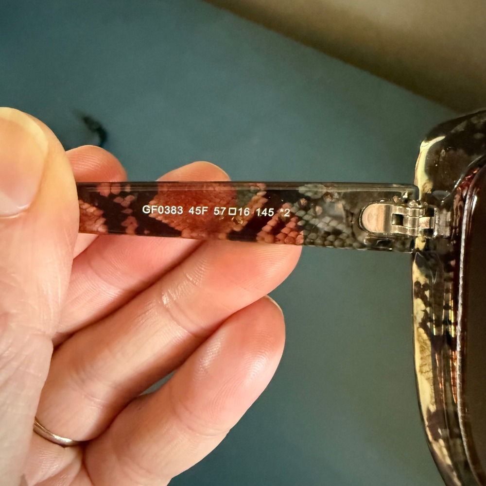 Guess Womens Brown Snakeskin‎ Rhinestone Butterfly Sunglasses GF0383 45F 57mm - Picture 3 of 7